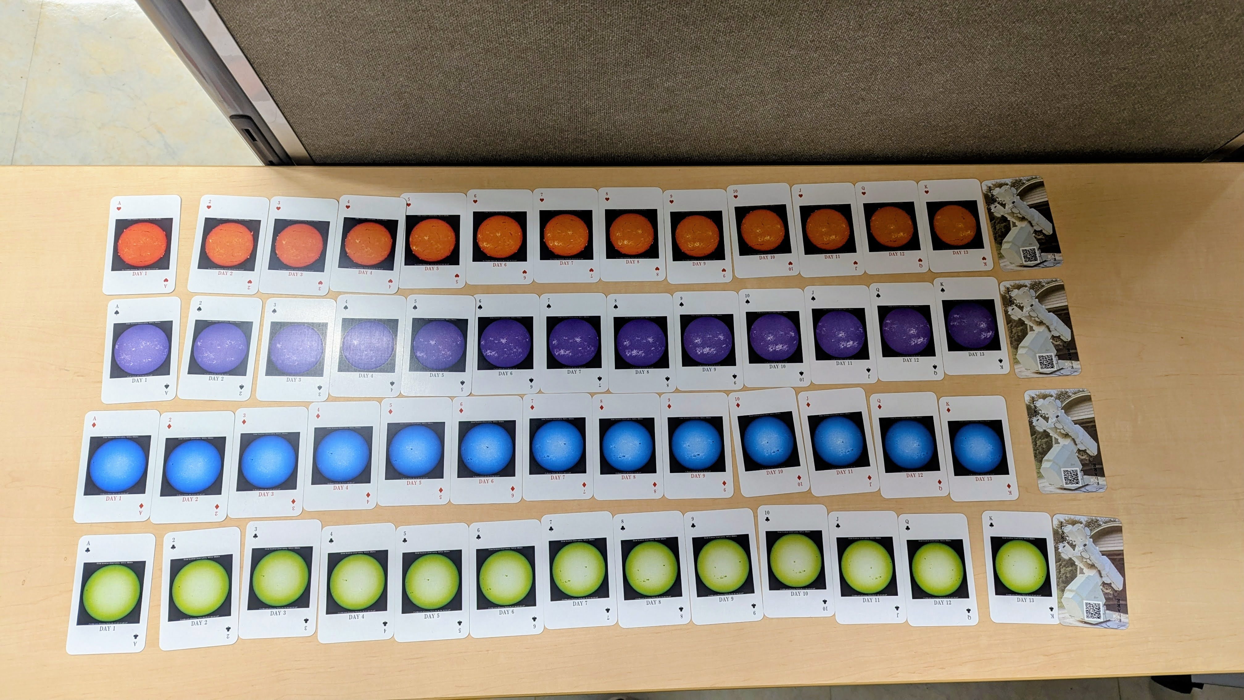 太陽フレアの画像で作ったトランプ